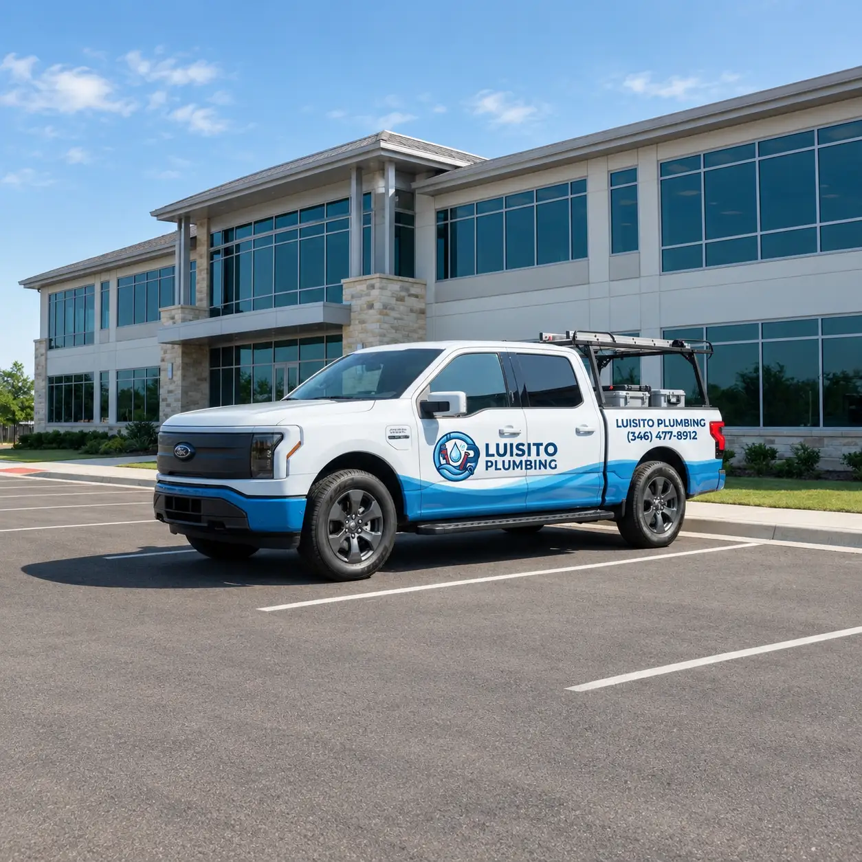 Luisito Plumbing service vehicle serving Houston, TX